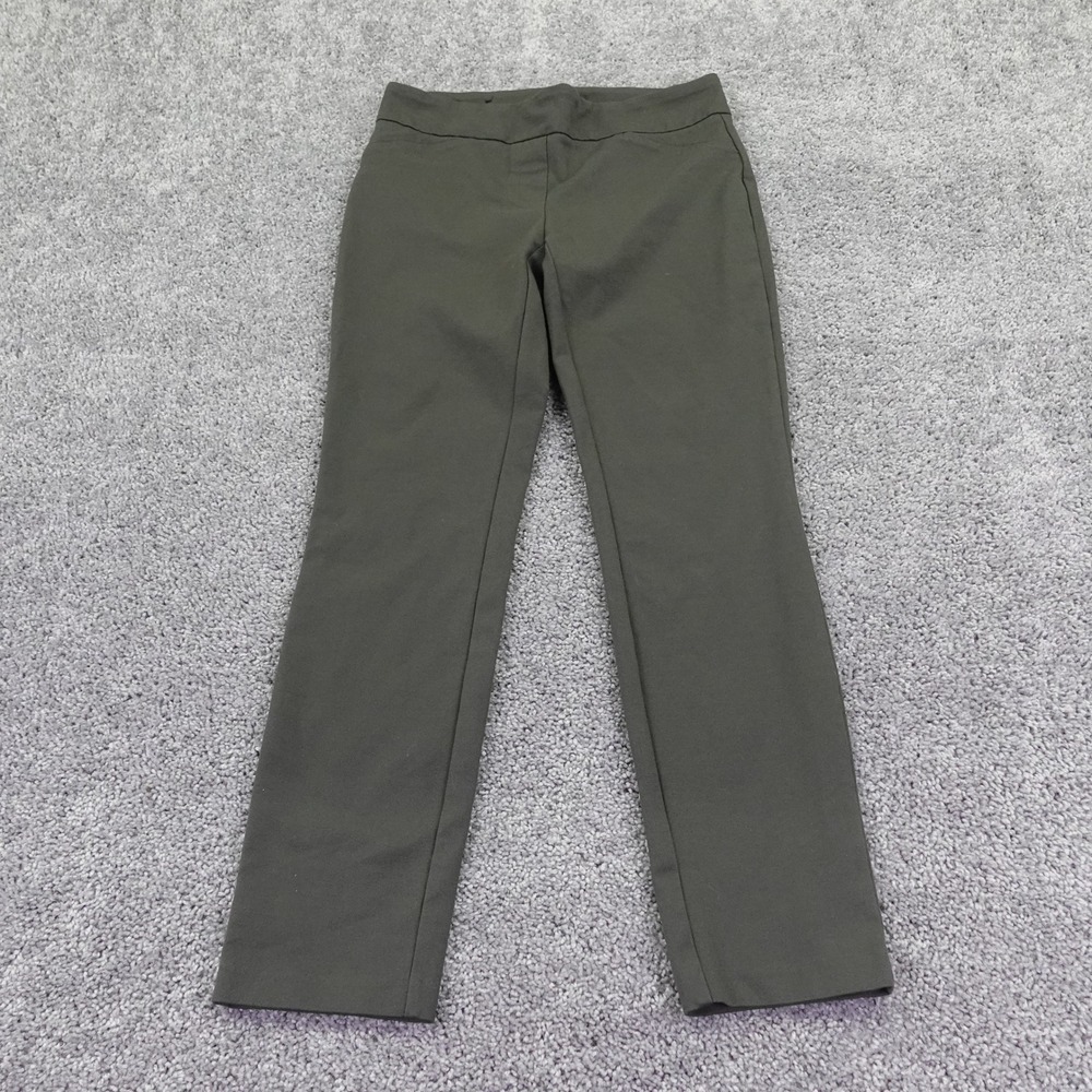 Dalia Pull On Pants Womens Medium Green Stretch Casual Workwear Trousers